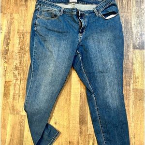 Ava & Viv Plus Size Dark Rinse Stretch Jeans Fitted 22W